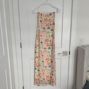 See you Monday Tropical Print strapless dress